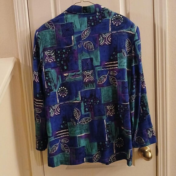 Vintage 80s/90s Alfred Dunner Abstract 3-piece Set Shirt Skirt & Blazer Sz 10/12 - Picture 2 of 8